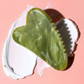 EcoTools Body Gua Sha Stone Jade Massage Tool, Scalloped and Rounded Edges, 1 Count