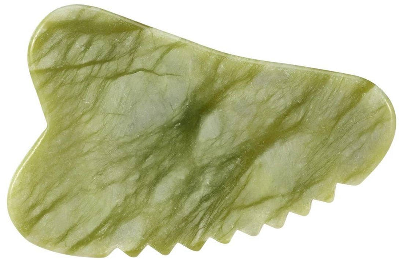EcoTools Body Gua Sha Stone Jade Massage Tool, Scalloped and Rounded Edges, 1 Count