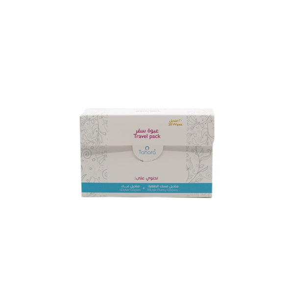 Tahara Travel Pack Water and Musk Purity Wet Wipes, Fresh Fragrance, 20 Count