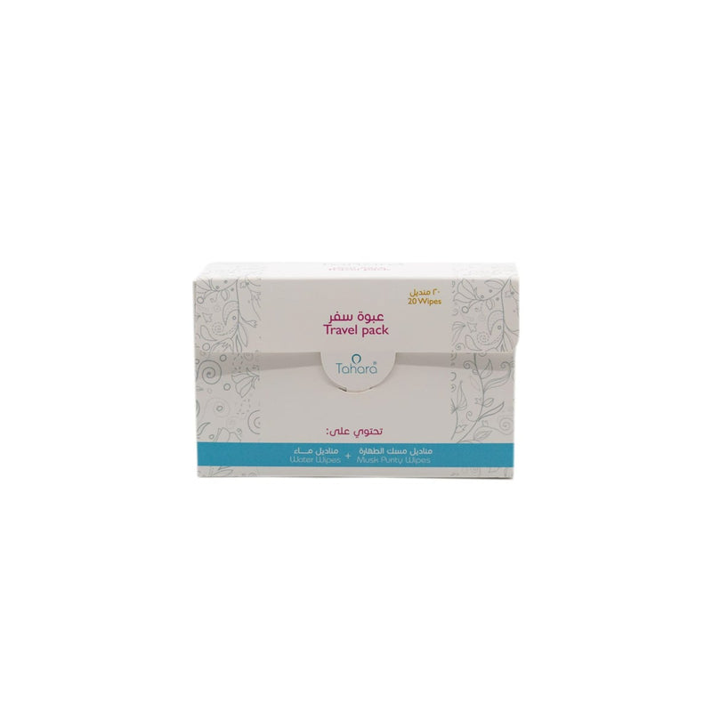 Tahara Travel Pack Water and Musk Purity Wet Wipes, Fresh Fragrance, 20 Count