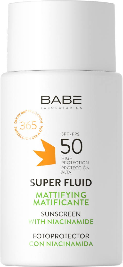 Babe Super Fluid Mattifying Facial Sunscreen Cream SPF 50 Niacinamide 50 ml