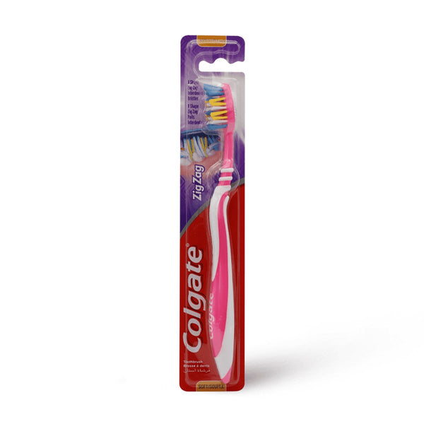 Colgate Zig Zag Flexible Soft Toothbrush, Interdental Bristles and Tongue Cleaner