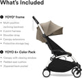 Stokke YOYO3 Stroller with 6+ Color Pack, White Frame, Taupe
