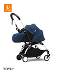 Stokke YOYO3 Newborn Pack 0+ Stroller, White Frame, Blue, Flat-Fold Travel Design