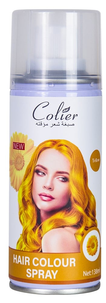 COLIER Yellow Temporary Hair Colour Spray for Dry or Damp Hair