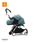 Stokke YOYO3 Newborn Pack 0+ Stroller, White Frame, Aqua