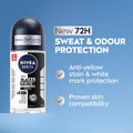 NIVEA MEN Black & White Invisible Original Roll-On Antiperspirant 72H, 50ml