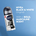 NIVEA MEN Black & White Invisible Original Roll-On Antiperspirant 72H, 50ml