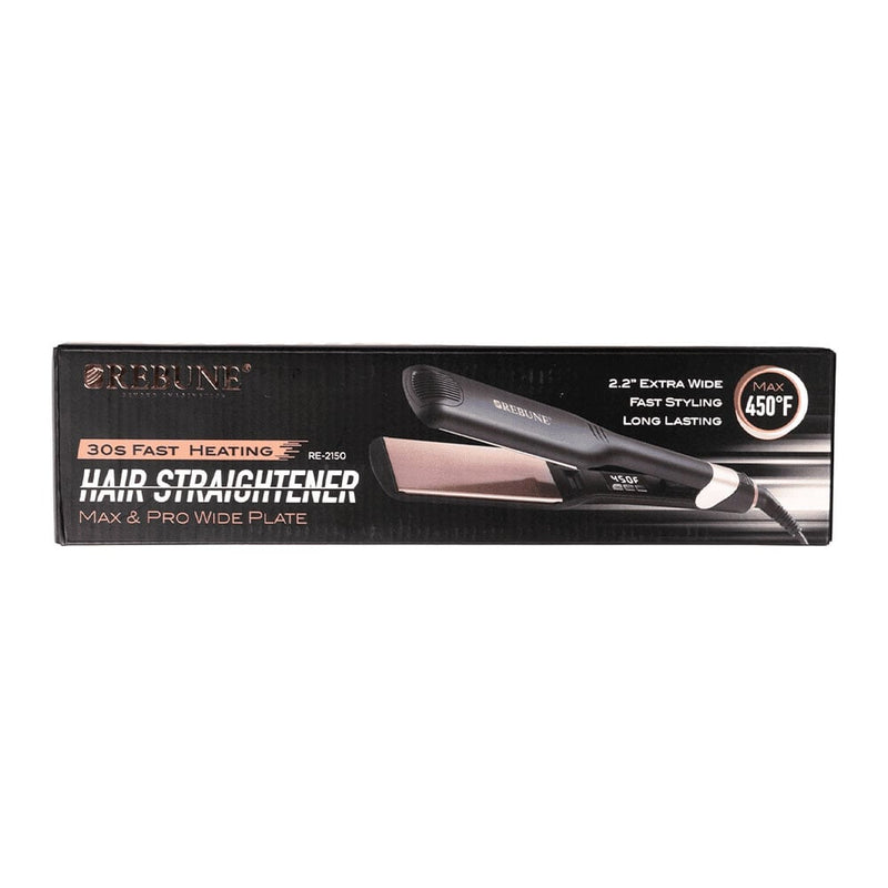 Rebune RE-2150 Hair Straightener Ceramic Plates Adjustable Temperature 450F 220-240V