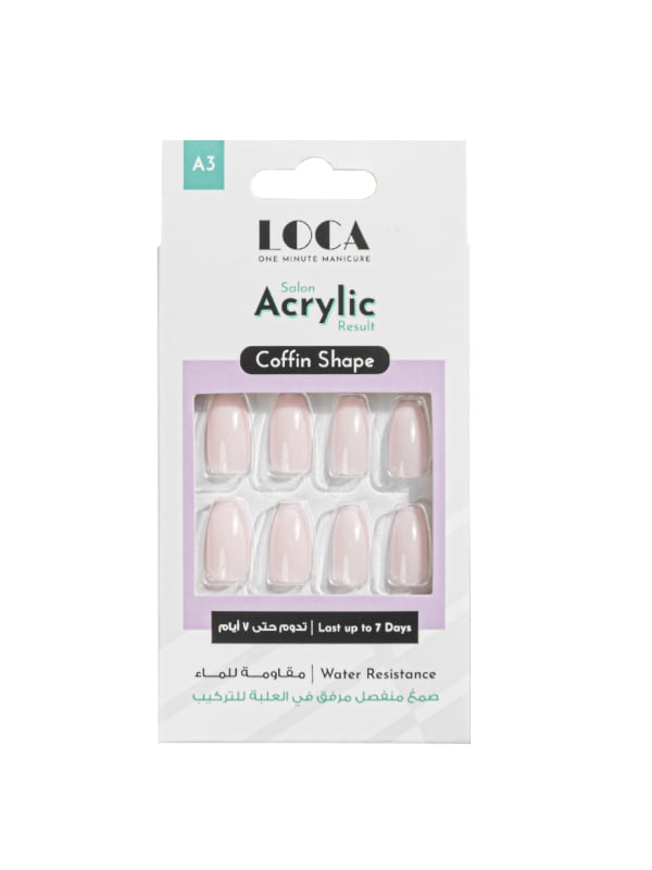 LOUCA Acrylic Artificial Nails Coffin Shape A3 Ombre Color