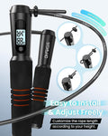 RENPHO Smart Jump Rope with App, Adjustable PVC Steel Cable, LCD Counter, Corded and Cordless Modes