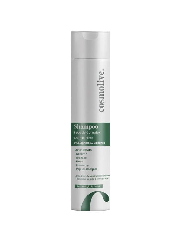 Cosmolive Peptide Shampoo for Hair Strengthening and Scalp Cleansing, Biotin Caffeine, 300ml