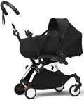 Stokke YOYO Newborn Shell Stroller, White Frame, Black Shell, Lie-Flat Design