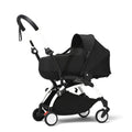 Stokke YOYO Newborn Shell Stroller, White Frame, Black Shell, Lie-Flat Design