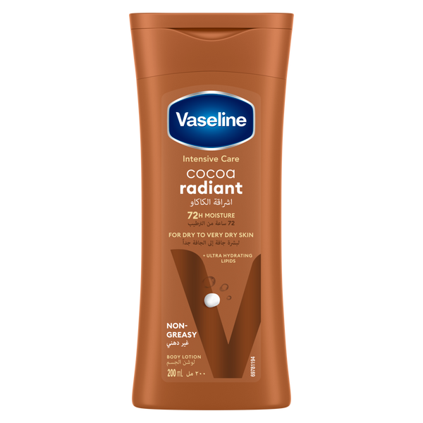 Vaseline Intensive Care Cocoa Radiant Body Lotion, Cocoa Butter & Shea Butter, 200ml