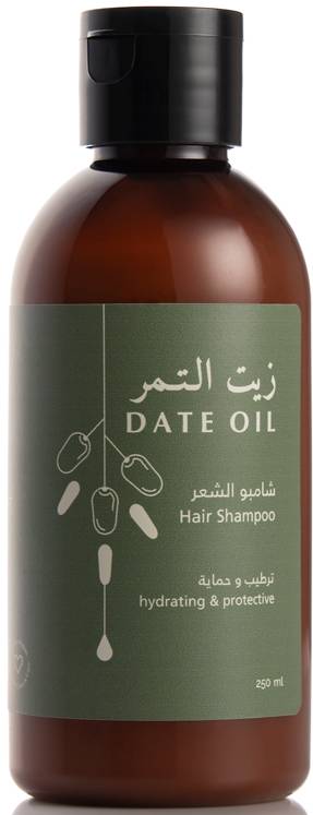 Date Oil Shampoo Moisturizing Sulfate-Free Date Seed Oil Vitamin B5 250 ml