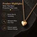 AURI Short Heart Necklace 316L Stainless Steel 18K Gold Plated