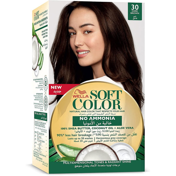 Wella Soft Color Kit 30 Dark Brown Ammonia-Free Hair Color Kit