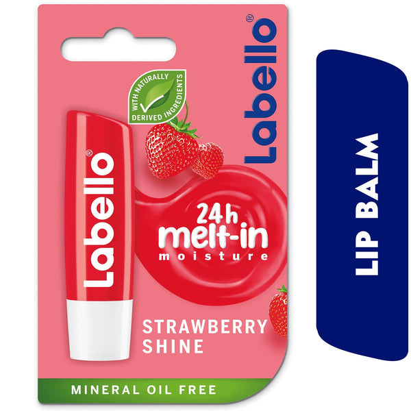 Labello Moisturizing Lip Balm, Strawberry, Soft Shine