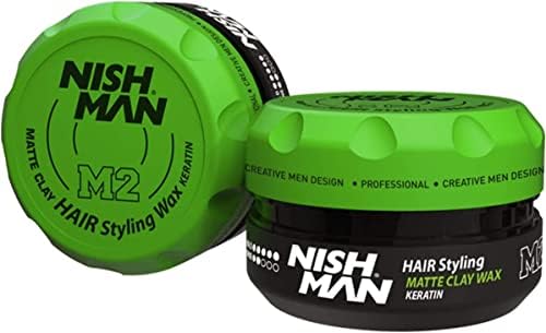 Nishman Matte Clay Hair Styling Wax Keratin M2 Strong Hold 100 ml