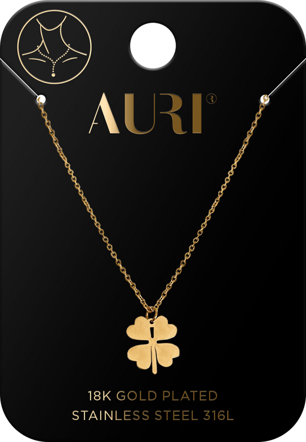 AURI Clover Necklace 316L Stainless Steel 18K Gold-Plated Jewelry