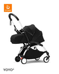 Stokke YOYO3 Newborn Pack 0+ Stroller, White Frame, Black, Birth to 9 kg