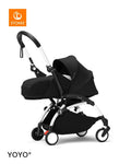 Stokke YOYO3 Newborn Pack 0+ Stroller, White Frame, Black, Birth to 9 kg