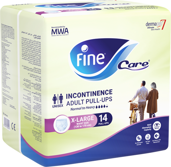 Fine Care X-Large Disposable Pull-Up Pants, DermaPro7 Absorbency, Unisex, Size 14