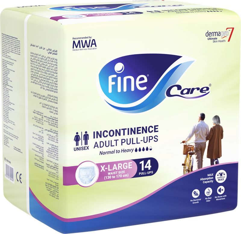Fine Care X-Large Disposable Pull-Up Pants, DermaPro7 Absorbency, Unisex, Size 14