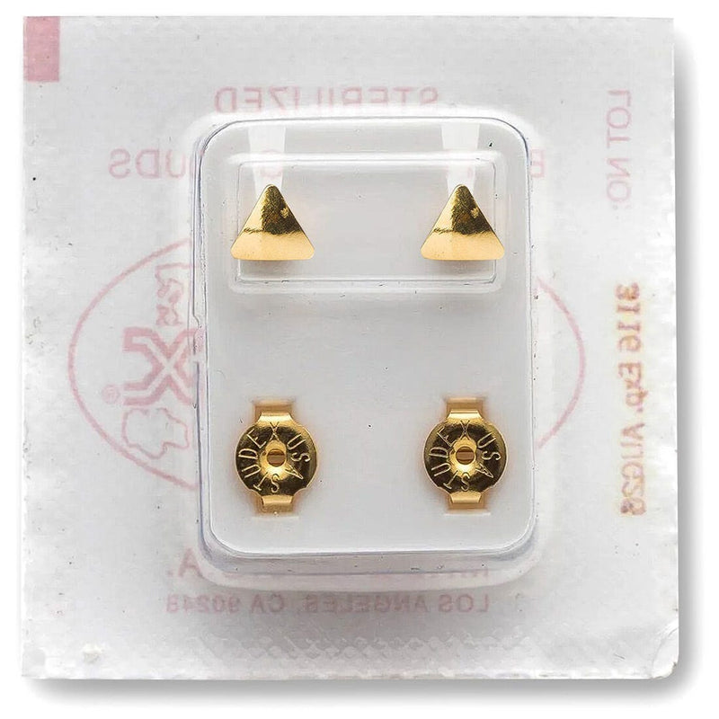 Studex Metal Stud Earrings 316 Stainless Steel 24K Gold Plated 1 Pair