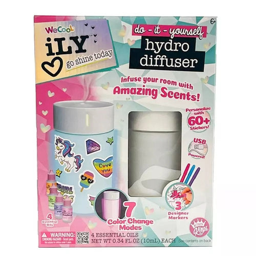 Activity Kings iLY DIY Hydro Diffuser Kit, USB Powered, Color-Changing Mist, 4 Scents, Stickers and Markers