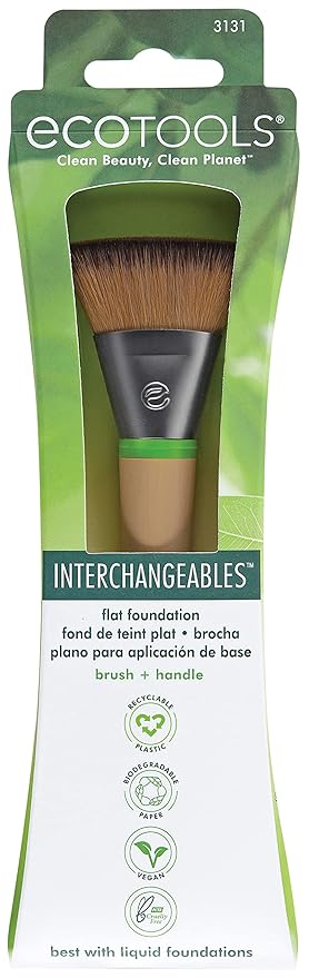EcoTools Interchangeables Flat Foundation Makeup Brush with Snap-On Handle