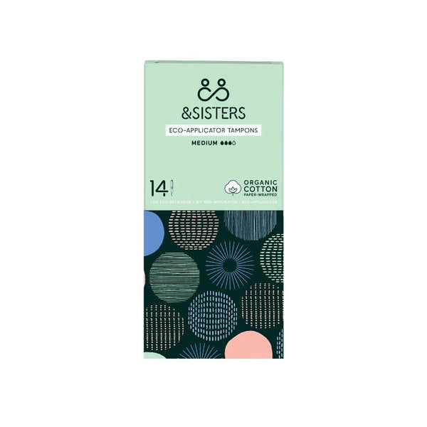 SISTERS Organic Cotton Period Pads, Plastic-Free, Medium Flow, 14 Count