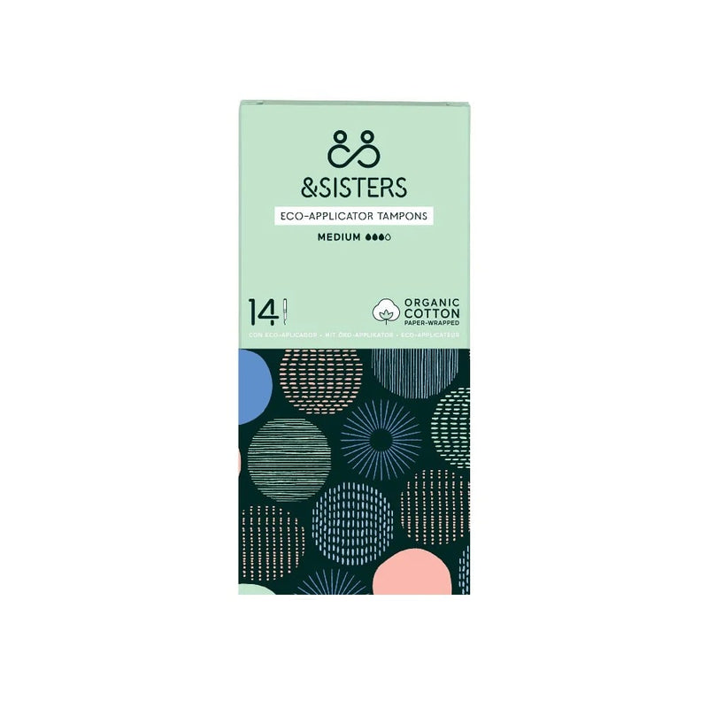 SISTERS Organic Cotton Period Pads, Plastic-Free, Medium Flow, 14 Count