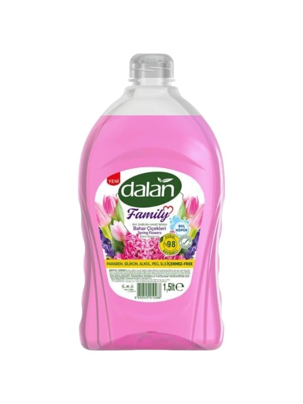 Dalan Family Spring Flowers Liquid Hand Soap Glycerin-Rich Formula 1.5 L