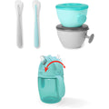 Skip Hop Easy Feed Mealtime Set Teal/Grey, 2 Bowls, 2 Silicone Spoons and 2-in-1 Cup