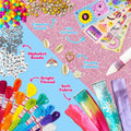 We Cool Ily DIY Deluxe Jewelry Accessories Kit, Friendship Threads, Beads, Charms and Scrunchie Supplies, 1500+ Pieces