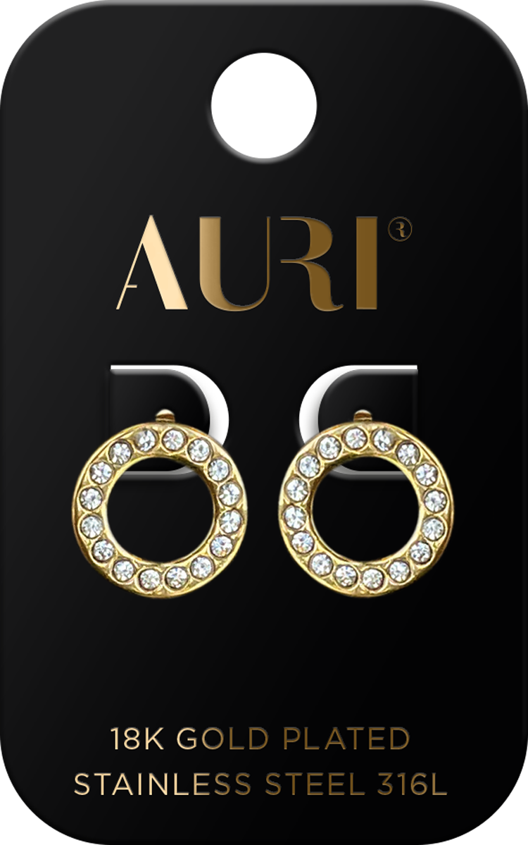 AURI Circular Circle Earrings 316L Stainless Steel 18K Gold-Plated