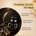 AURI Earrings Set Small Hoops and Zirconia Stud Pins 18K Gold-Plated Stainless Steel