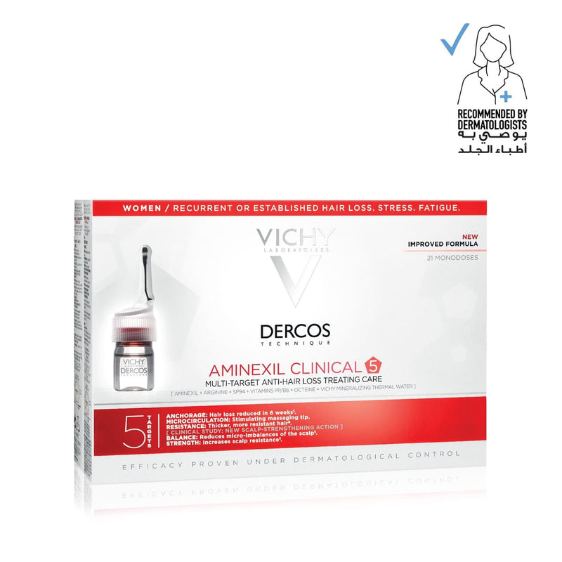 Vichy Dercos Aminexil Clinical 5 Scalp Treatment for Women, Aminexil Formula, Intensive Care