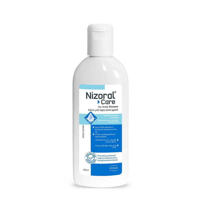 Nizoral Care Dry Scalp Shampoo Liquid Postbiotic Formula Fragrance-Free 200 ml