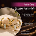 AURI Circles and Charms Zirconia Earrings 18K Gold-Plated 316L Stainless Steel, 1 Pair