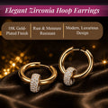 AURI Circles and Charms Zirconia Earrings 18K Gold-Plated 316L Stainless Steel, 1 Pair