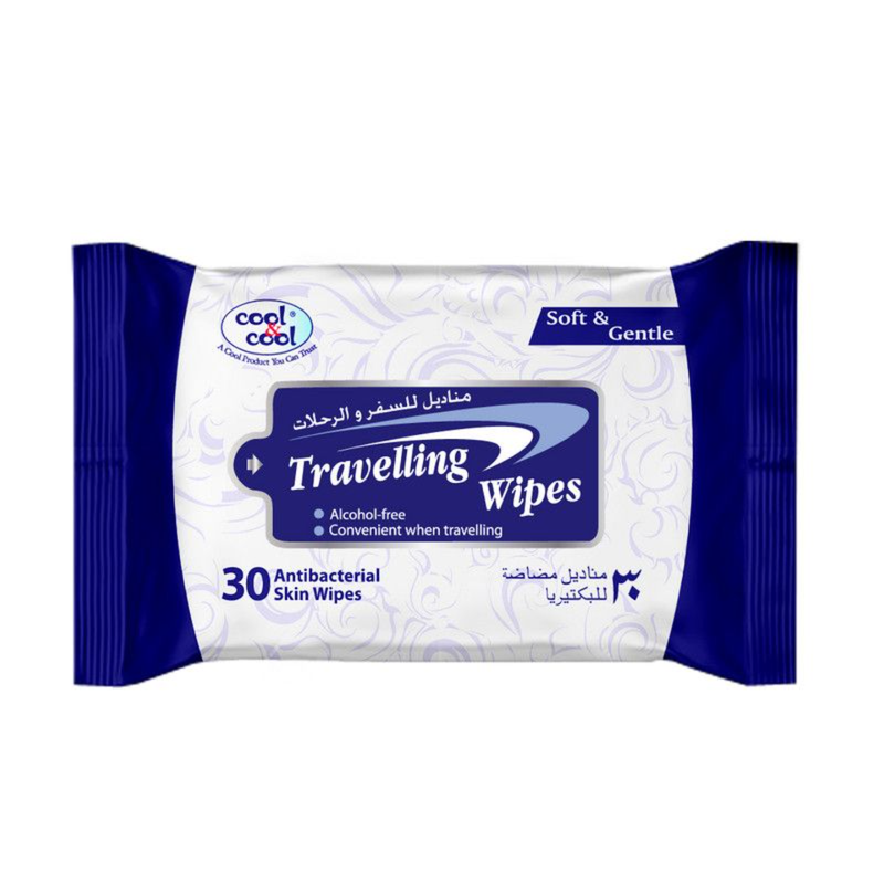 Cool & Cool Travelling Skin Wipes Wet Formula 30 Wipes
