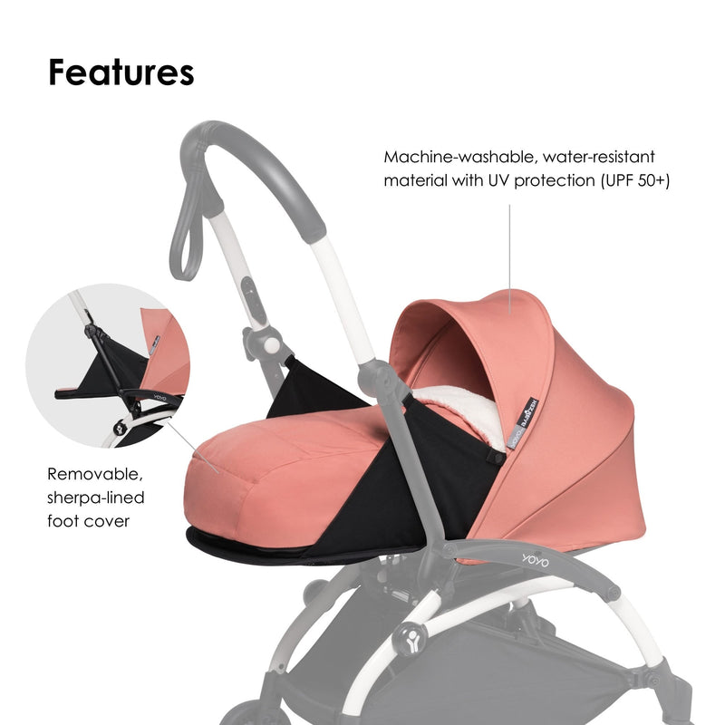 Stokke YOYO2 Stroller Frame with Newborn Pack, Parent-Facing Lie-Flat Seat, Ginger, Birth to 9 kg