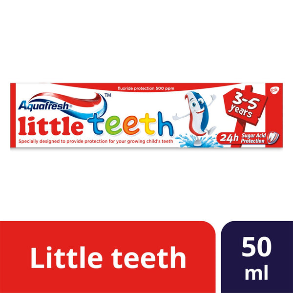 Aquafresh Little Teeth Children's Toothpaste, Mild Mint, 50 ml, Ages 3-5 Years