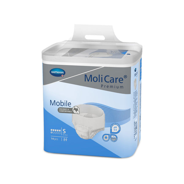 MoliCare Premium Mobile Elastic-Fix Adult Incontinence Briefs Size S Blue 14 Pieces