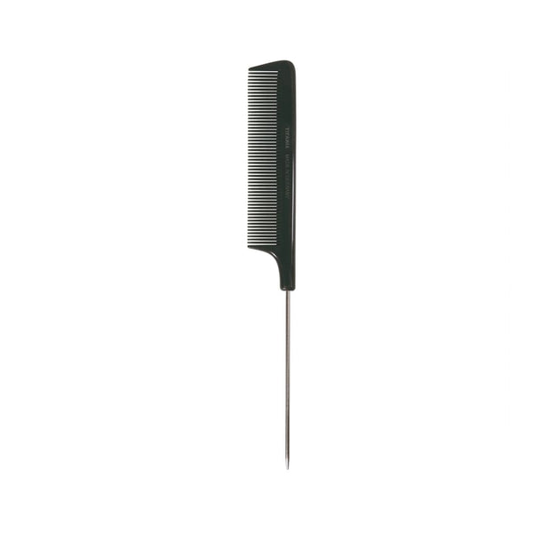 Titania Black Tail Comb with Slim Metal Tail for Precise Hair Sectioning