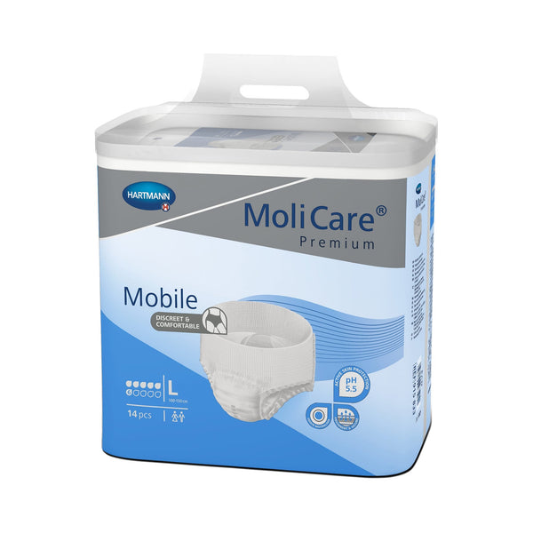 Molicare Premium Mobile Elastic Slip Diapers Large Blue 14 Pieces