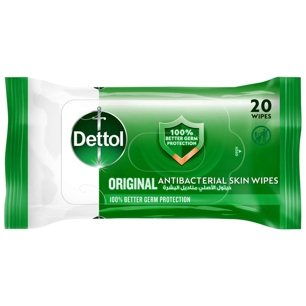 Dettol Original Antibacterial Skin Wipes Resealable Pack 20 Count